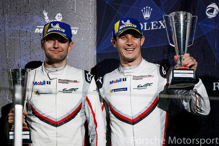 #92 Porsche 911 RSR drivers Michael Christensen and Kévin Estre