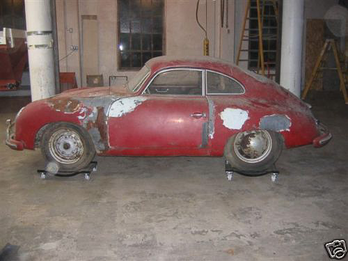 The day the 1953 Pre-A Porsche 356 was delivered to Mike Copperthite, 2009