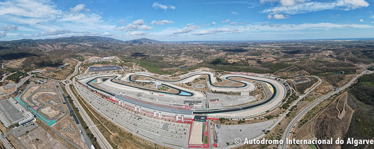 An aerial shot of the 4.684 km Autódromo Internacional do Algarve
