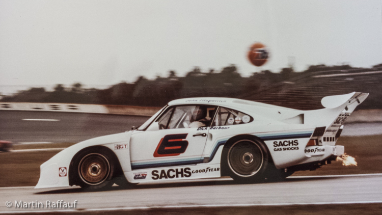 Dick Barbour racing in the Porsche 935 during the Daytona 24 Hours in 1980
