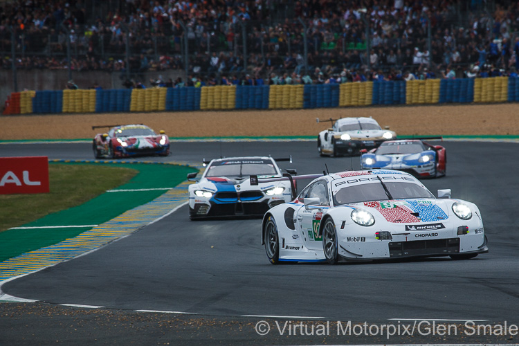 The #93 Porsche GT Team 911 RSR (GTE Pro) was driven by Patrick Pilet, Nick Tandy and Earl Bamber