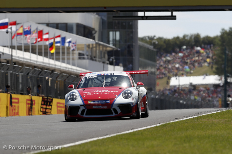 Dennis Olsen, racing driver in the Supercup at Hungaroring in 2017 Dennis Olsen, racing driver in the Supercup at Hungaroring in 2017