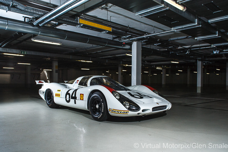 The #64 Porsche 908 LH 3-litre (1968) at Porsche Museum May 2019