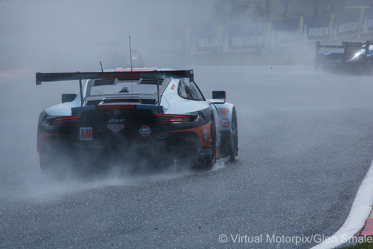 #86, Gulf Racing, Porsche 911 RSR, LMGTE Am, driven by: Michael Wainwright, Ben Barker, T. Preining at FIA WEC Spa 6h 2019 on 04.05.2019 at Circuit de Spa-Francorchamps, Belgium