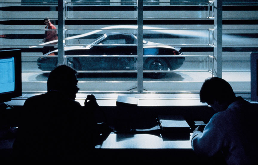 Porsche Boxster 986 aerodynamic testing in wind tunnel