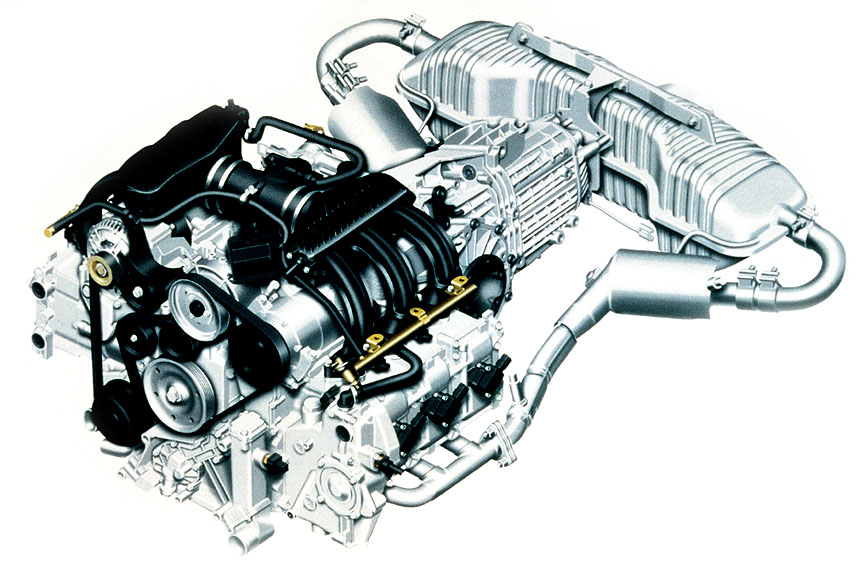 Porsche Boxster 986 engine, transmission and exhaust package