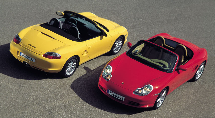 Porsche Boxster 986.2, yellow and red