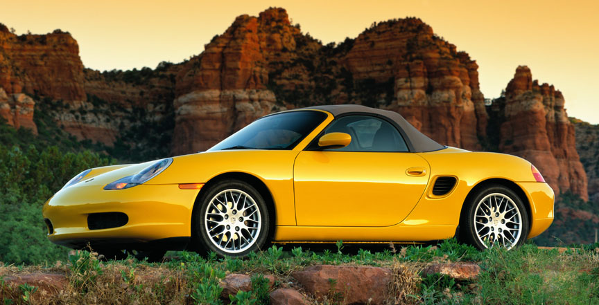 Yellow Porsche Boxster 986