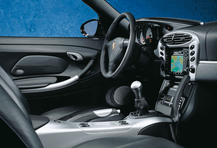 Porsche Boxster 986 Exclsuive interior, silver centre console, telephone
