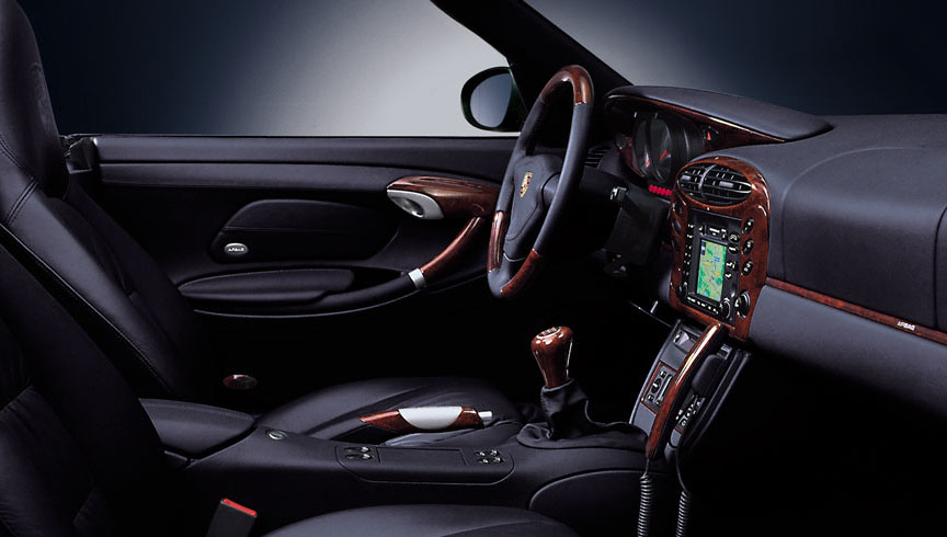 Porsche Boxster 986 Exclusive interior with dark wood
