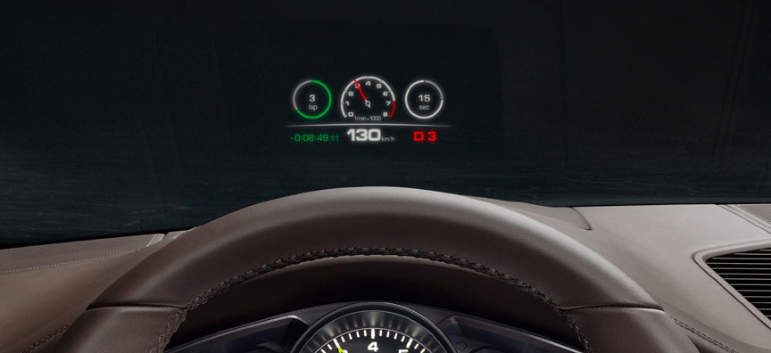 2018 Porsche Cayenne head-up display (2019 model year)