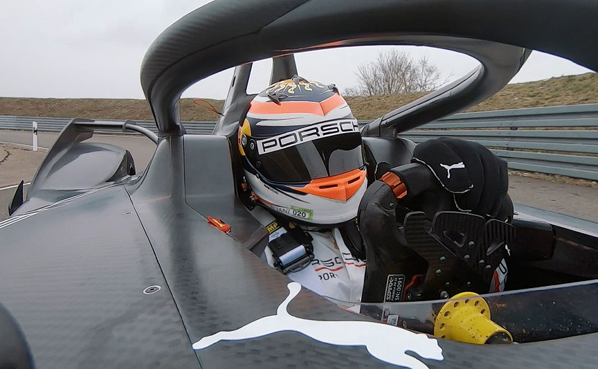 Neel Jani testing the 2019 Formula E with Porsche drivetrain