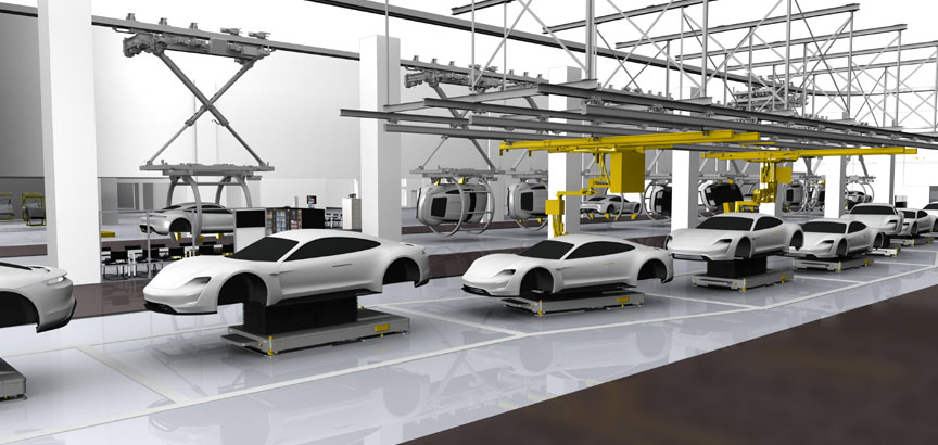 Porsche Mission e factory rendering