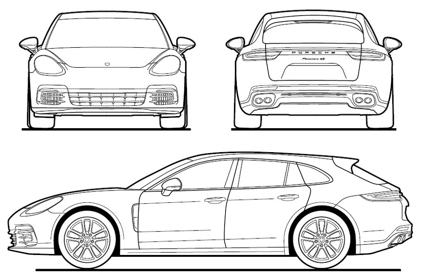 Porsche Panamera Sport Turismo drawing