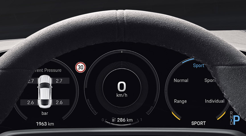 2020 Porsche Taycan instrument cluster