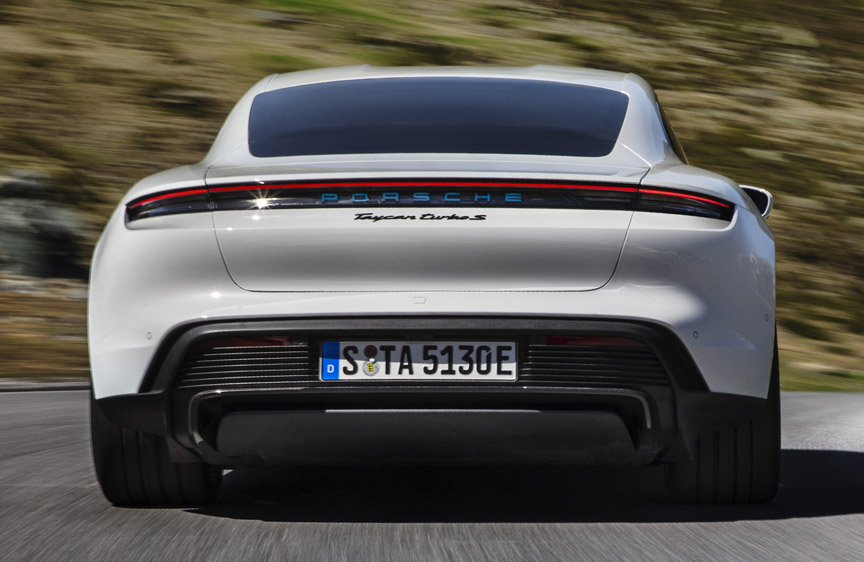 2020 Porsche Taycan Turbo S rear view