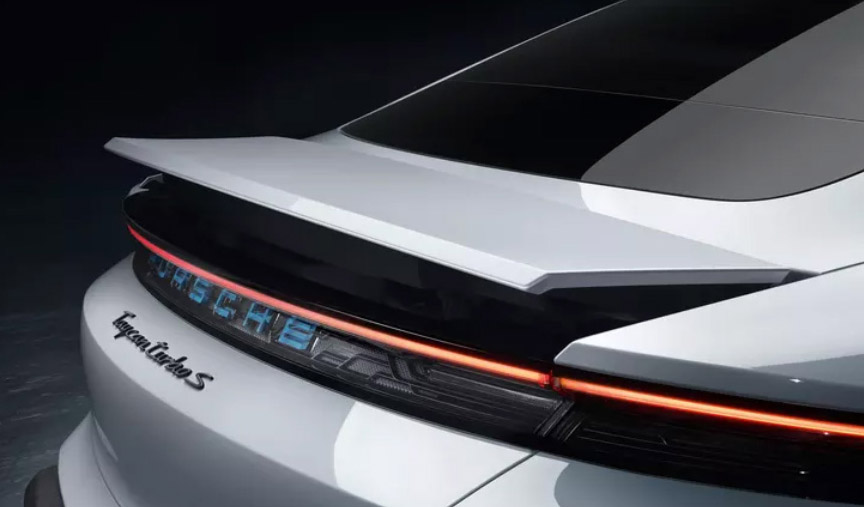 2020 Porsche Taycan rear spoiler up