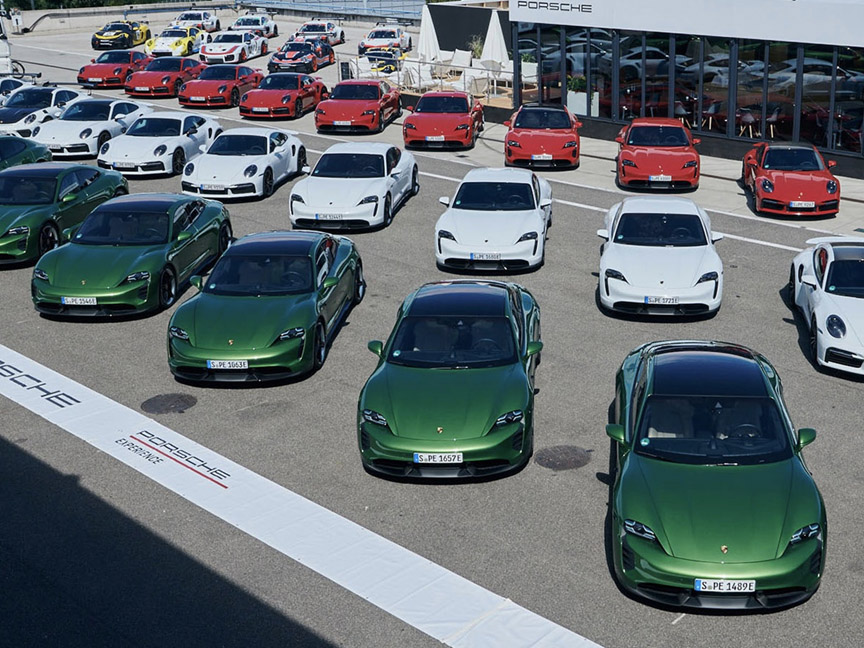 Porsche Taycans at the Porsche Experience event