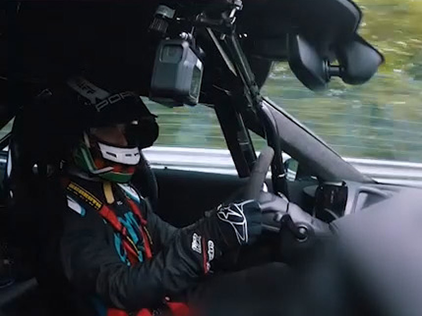 Lars Kern in Porsche Taycan on Nürburgring Nordschleife, 2019