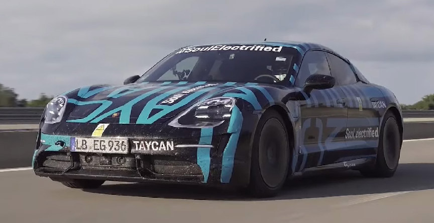 Porsche Taycan at the 24 h test