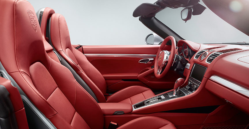 Porsche Boxster 981 red interior