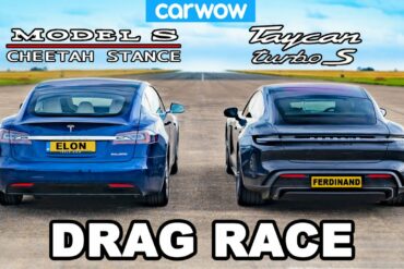 Tesla Model S vs Porsche Taycan Turbo S Drag Race