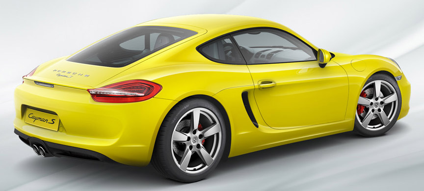 Porsche Cayman 981, yellow