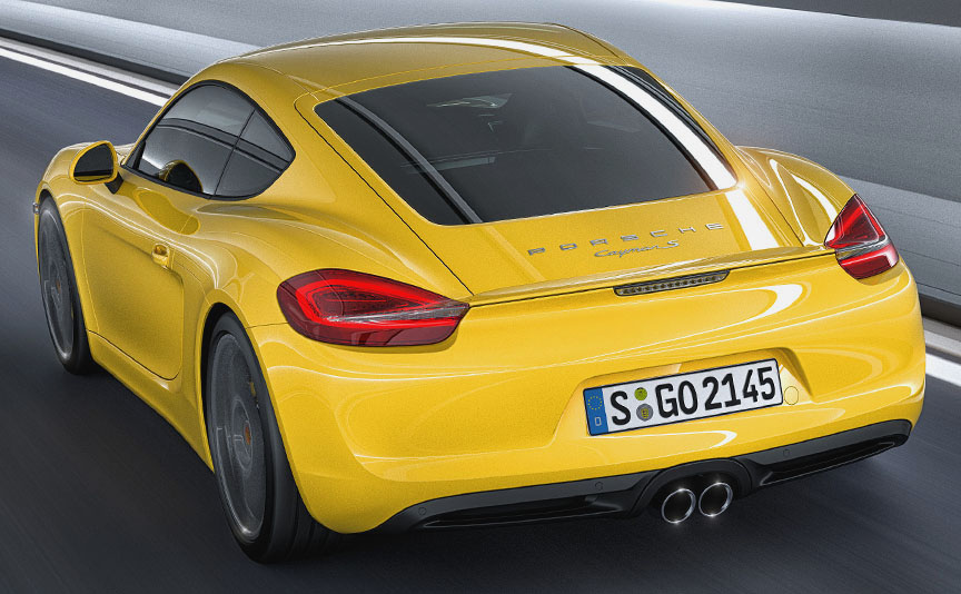 Porsche Cayman 981, yellow