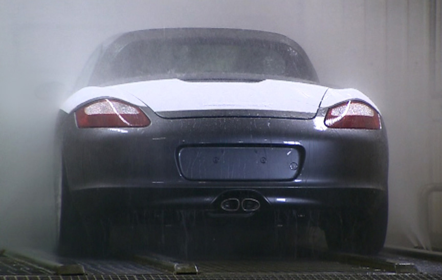 Valmet Porsche Boxster factory, water-tightness tested