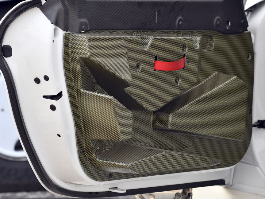 Porsche Cayman 981 GT4 Rally car prototype carbon door panel