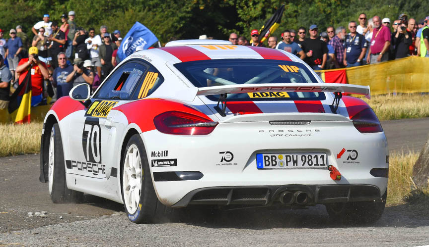 Porsche Cayman 981 R-GT rally car, 2018 ADAC Rallye Deutschland