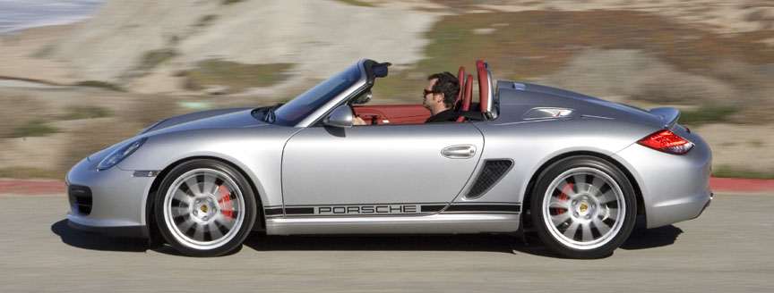 Silver Porsche Boxster 987 Spyder