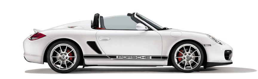Porsche Boxster 987 Spyder, showing side windows