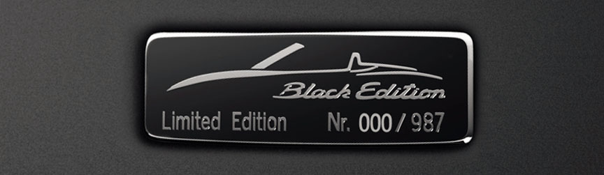 Porsche Boxster S Black Edition dashboard plaque