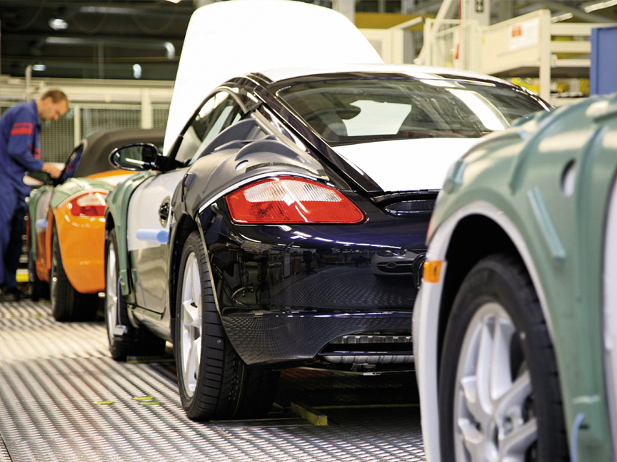 Porsche Cayman production at Valmet in Finland