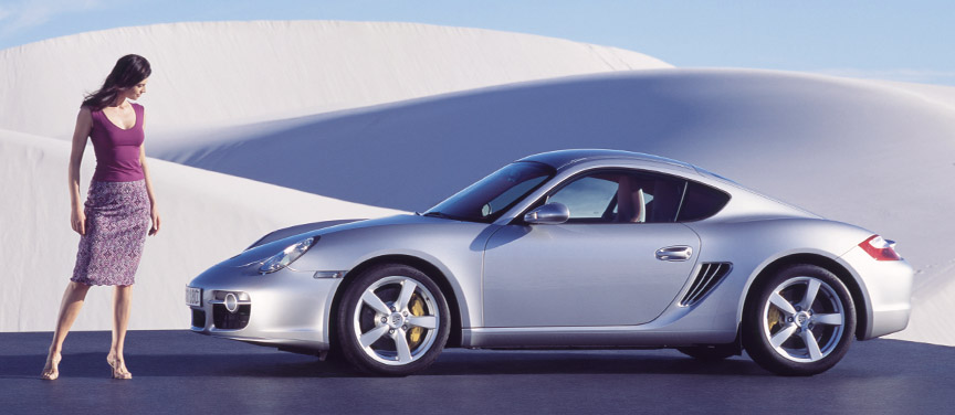 Silver Porsche Cayman 987.1