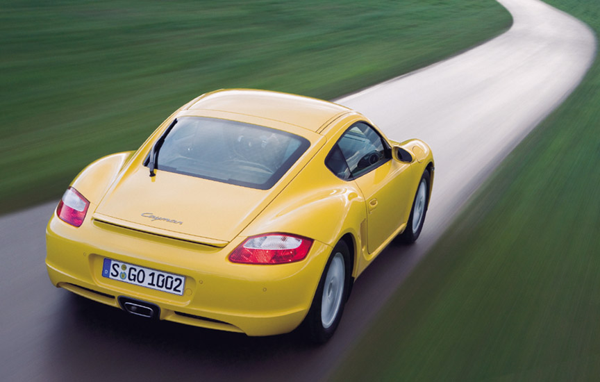 Yellow Porsche Cayman 987.1