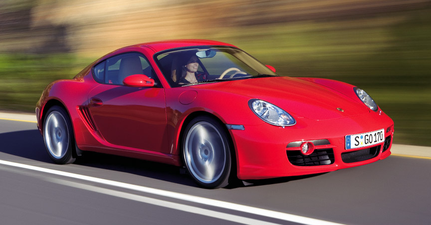 Red Porsche Cayman 987.1