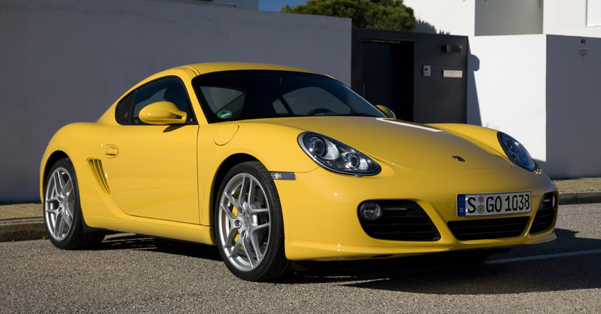 Yellow Porsche Cayman 987.2