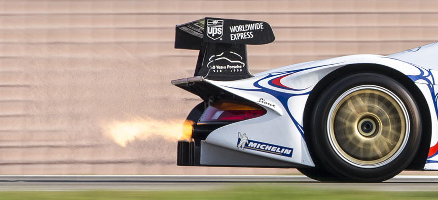 Porsche 911 996 GT1-98 exhaust fire