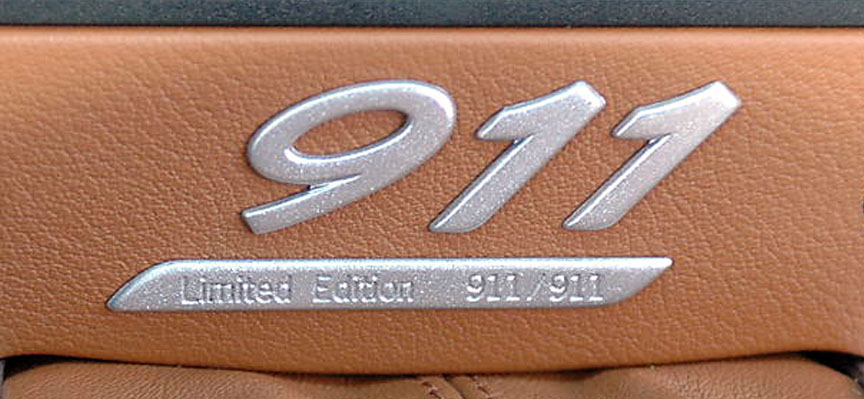 Porsche 911 996 Millennium plaque