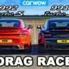 992 v 991 Porsche 911 Turbo S Drag Race