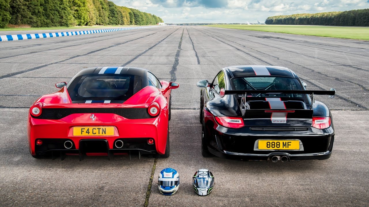 DRAG RACE!! 458 Speciale vs 997 GT3 RS 4.0