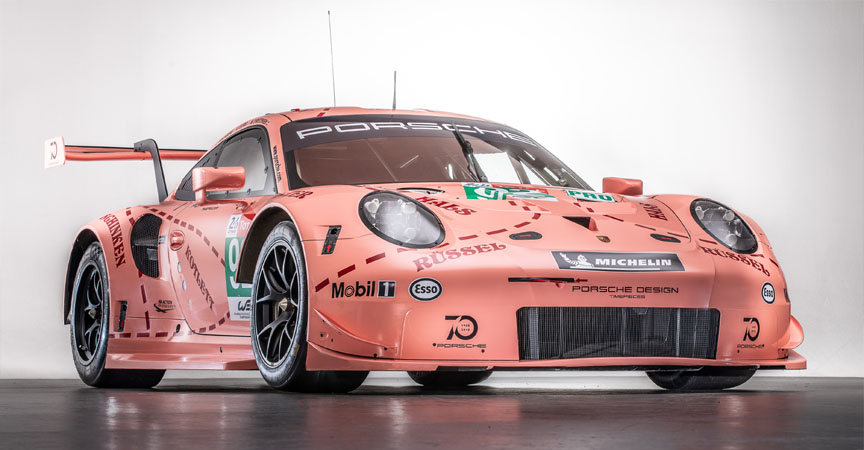 Porsche 911 RSR with classic livery for Le Mans 2018