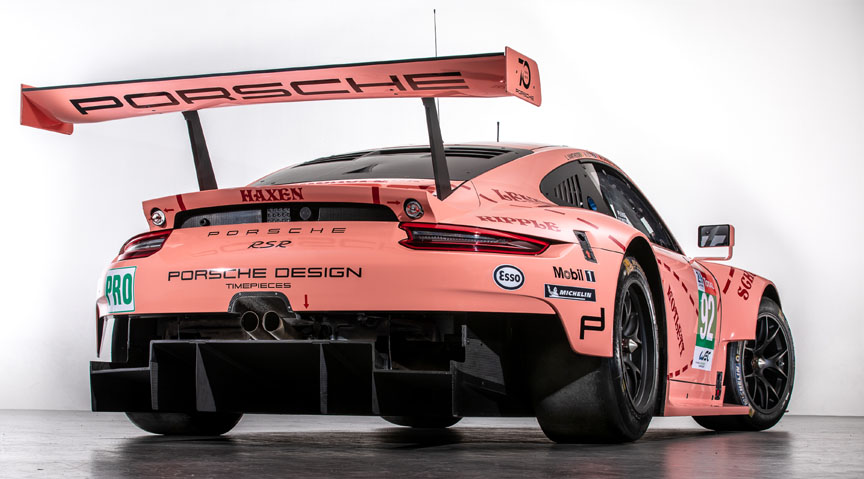 Porsche 911 RSR with classic livery for Le Mans 2018