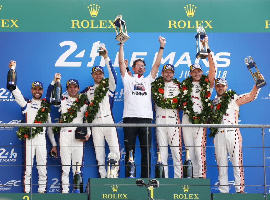 2018 Le Mans 24h GTE Pro podium - Porsche 1-2