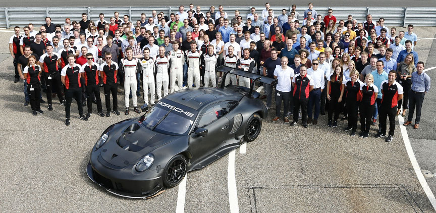 Porsche 911 991 RSR 4.2 prototype and development team