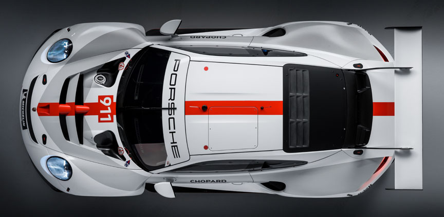 Porsche 911 991 RSR 4.2 top view