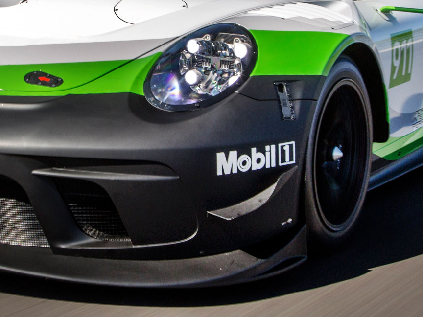 Porsche 911 991.2 GT3 R front spoiler flic, headlamp