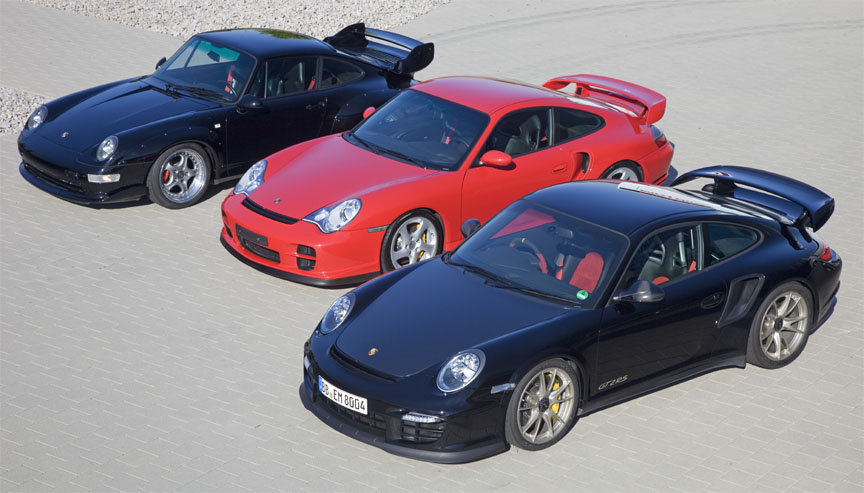 Porsche 911: 993 GT2, 996 GT2, 997 GT2 RS